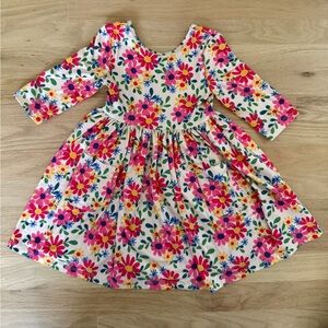 Mila & Rose Floral Kids Dress - Pink and Yellow